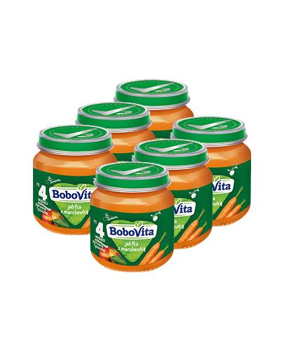 BOBOVITA Jabłka z marchewką po 4 m-cu - 6 x 125 g - cena, opinie, właściwości