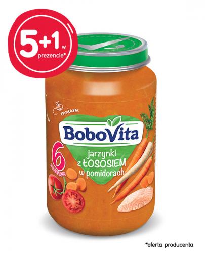 BOBOVITA Jarzynki z łososiem w pomidorach, po 6 m-cu - 6 x 190 g - cena, opinie, właściwości - Apteka internetowa Melissa