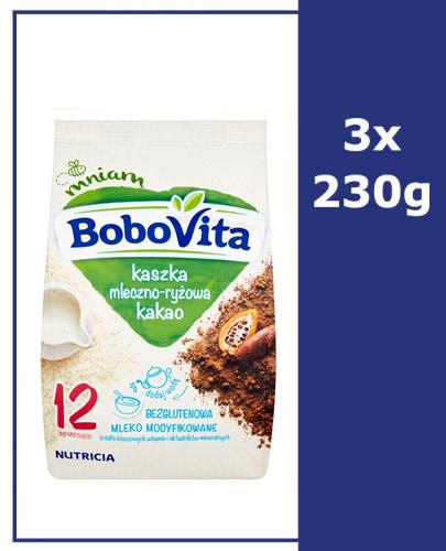 BOBOVITA JUNIOR Kaszka mleczno-ryżowa kakaowa po 12 miesiącu - 3 x 230 g - Apteka internetowa Melissa