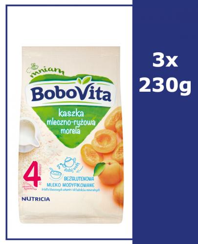  BOBOVITA Kaszka mleczno-ryżowa o smaku morelowym po 4 m-cu - 3 x 230 g - Apteka internetowa Melissa  