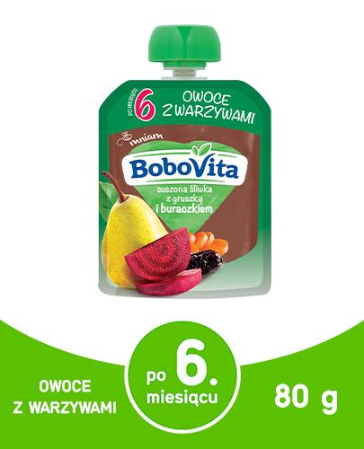 BOBOVITA MUS Suszona śliwka z gruszką i buraczkiem po 6 m-cu - 80 g - cena, stosowanie, opinie - Drogeria Melissa