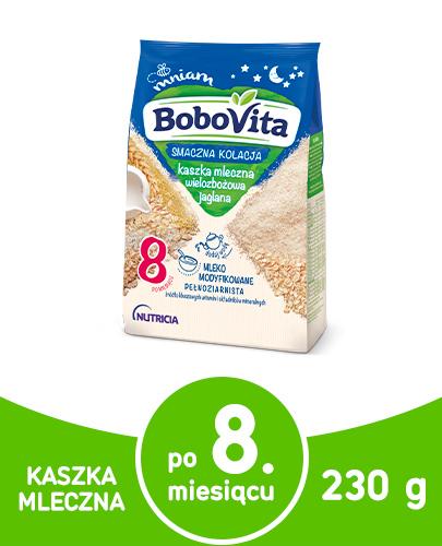 BOBOVITA SMACZNA KOLACJA Kaszka mleczna wielozbożowa jaglana, po 8 miesiącu - 230 g - cena, stosowanie, opinie - Drogeria Melissa