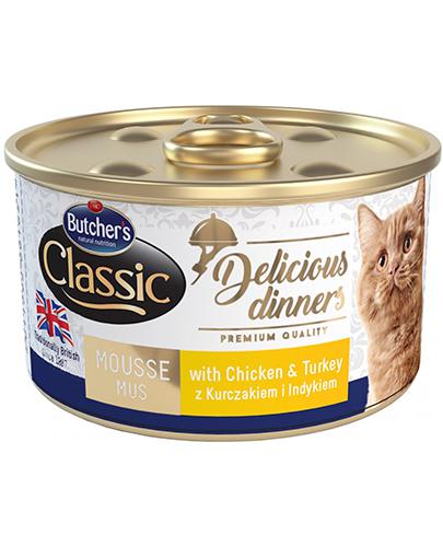 Butcher's Delicious Dinners Karma dla dorosłych kotów mus z kurczakiem i indykiem - 85 g - cena, opinie, wskazania - Apteka internetowa Melissa  