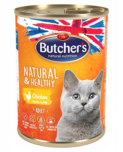  Butcher's Natural & Healthy Cat z kurczakiem Kawałki w galarecie dla dorosłych kotów – 400 g - cena, opinie, wskazania - Apteka internetowa Melissa  