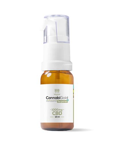 CannabiGold Terpenes+ CBD 1000 mg Kannabidiol i terpeny w oleju tłoczonym na zimno z nasion konopi włóknistych - 12 ml