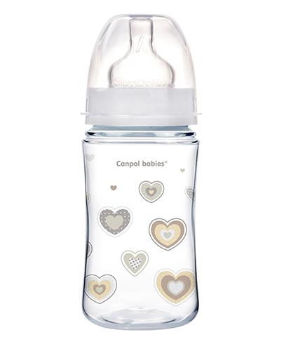 CANPOL BABIES Antykolkowa butelka szerokootworowa EasyStart 35/217 beżowa 240 ml - 1 szt.