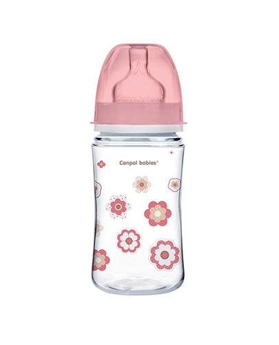  CANPOL BABIES Antykolkowa butelka szerokootworowa EasyStart 35/217 różowa 240 ml - 1 szt. - Apteka internetowa Melissa  