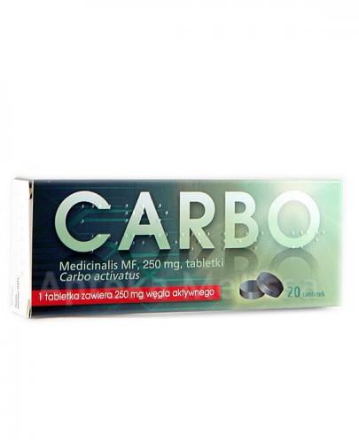  CARBO MEDICINALIS MF Węgiel aktywny 0,25 g 20 tabletek - Apteka internetowa Melissa  
