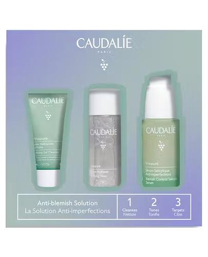 Caudalie Vinopure Zestaw Serum na niedoskonałości, 30 ml + Czyszczący Żel do mycia, 30 ml + Tonik oczyszczający, 50 ml