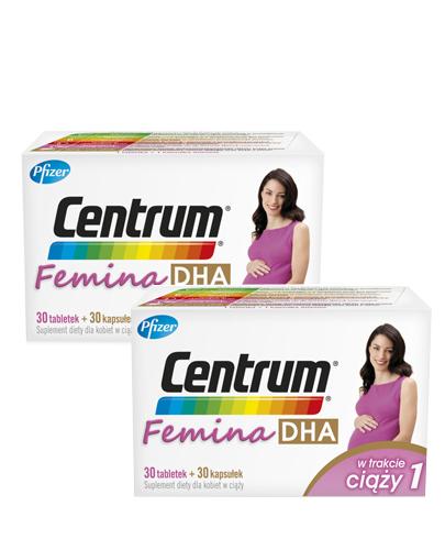  CENTRUM FEMINA DHA W trakcie ciąży 1 - 2 x 30 tabl. + 30 kaps. - cena, opinie, właściwości - Apteka internetowa Melissa  
