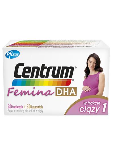 CENTRUM FEMINA DHA W trakcie ciąży 1 - 30 tabl. + 30 kaps. - cena, opinie, właściwości - Drogeria Melissa