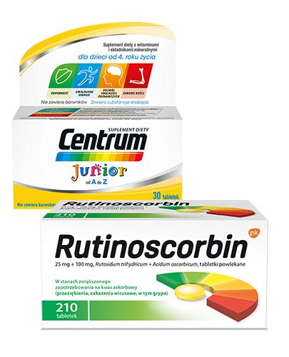  CENTRUM JUNIOR OD A DO Z, 30 tabletek do ssania + RUTINOSCORBIN - 210 tabl. na odporność - Apteka internetowa Melissa  