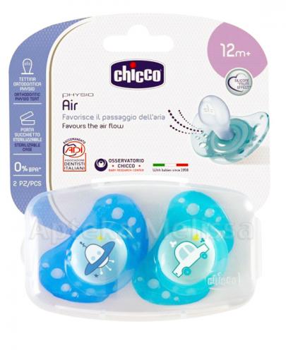 CHICCO PHYSIO AIR Smoczek silikonowy niebieski 12m+ - 2 szt - Apteka internetowa Melissa