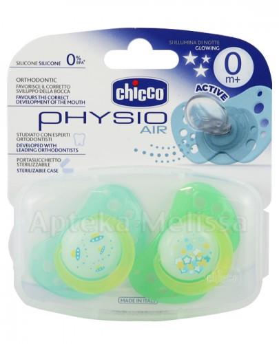 CHICCO PHYSIO AIR Smoczek silikonowy świecący w nocy zielony 0m+ - 2 szt. - Apteka internetowa Melissa