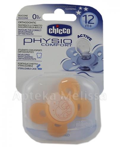 CHICCO PHYSIO COMFORT Smoczek silikonowy świecący w nocy pomarańczowy 12m+ - 1 szt. - Apteka internetowa Melissa
