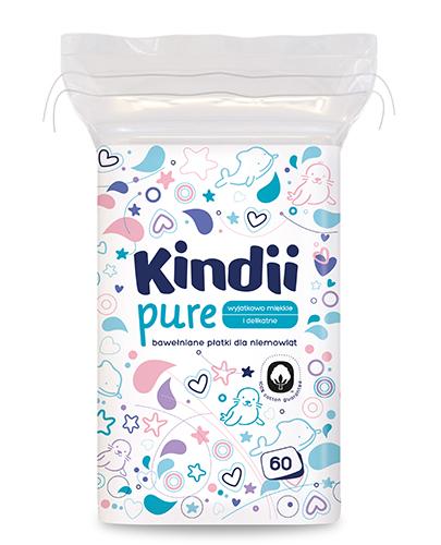Kindii Pure, bawełniane płatki dla niemowląt, 60 sztuk