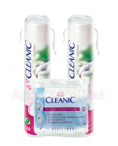  CLEANIC PURE EFFECT Płatki kosmetyczne - 2 x 120 szt. + Patyczki higieniczne w torebce foliowej - 160 szt. - Apteka internetowa Melissa  