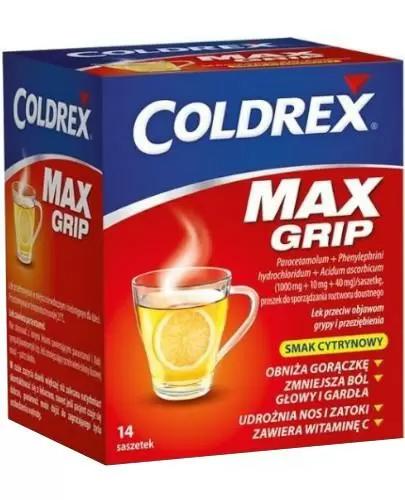  COLDREX MaxGrip o smaku cytrynowym, 14 saszetek - Apteka internetowa Melissa  