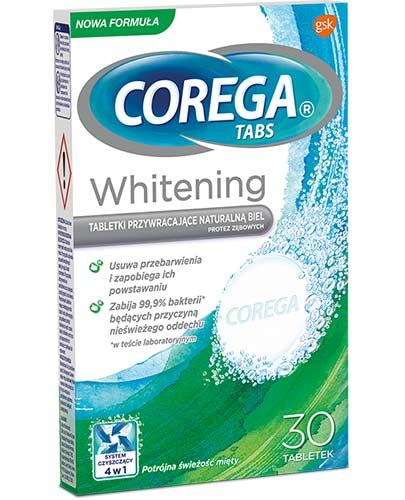     COREGA TABS WHITENING Tabletki przywracające naturalną biel protez zębowych - 30 szt.- usuwa przebarwienia i przykry zapach - cena, sposób użycia - Apteka internetowa Melissa  