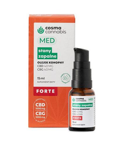  Cosma Cannabis Stany Zapalne Forte MED Olejek konopny, 15 ml, cena, opinie, wskazania - Apteka internetowa Melissa  