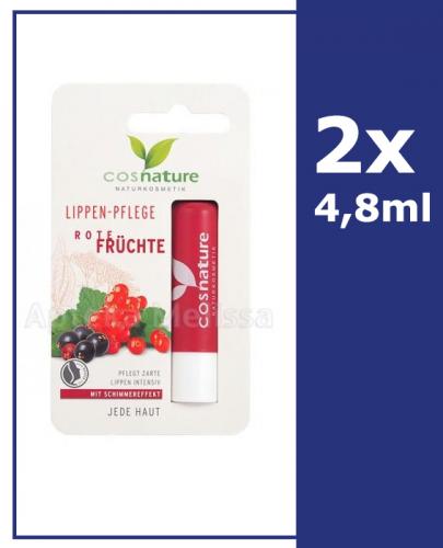  COSNATURE Naturalny ochronny balsam do ust z ekstraktem z czerwonych owoców - 2 x 4,8 g - Apteka internetowa Melissa  