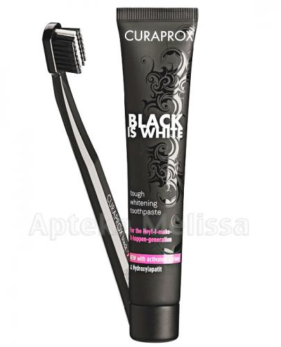  CURAPROX Black is White - Wybielająca pasta do zębów + Szczoteczka - 90 ml + 1 szt. - Apteka internetowa Melissa  