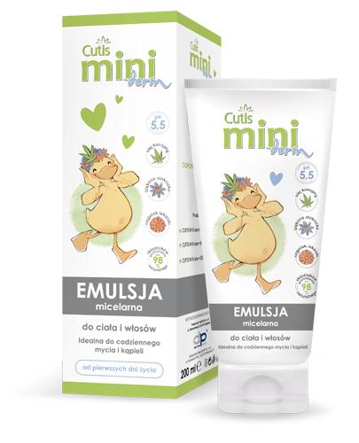 CUTIS MINI DERM Emulsja micelarna do ciała i włosów - 200 ml - łagodne środki myjące - cena, właściwości, opinie - Apteka internetowa Melissa