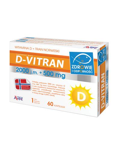  D-VITRAN - 60 kaps. Witamina D i kwasy omega-3 - cena, opinie, właściwości - Apteka internetowa Melissa  