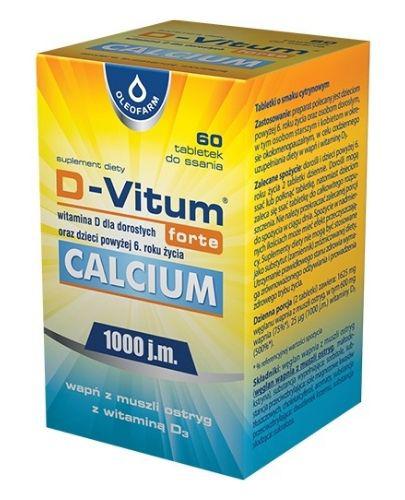  D-VITUM FORTE CALCIUM Witamina D dla dorosłych 1000 j.m. - 60 tabl. - Apteka internetowa Melissa  