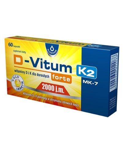  D-VITUM FORTE K2 Witaminy D i K dla dorosłych 2000 j.m., 60 kapsułek - Apteka internetowa Melissa  