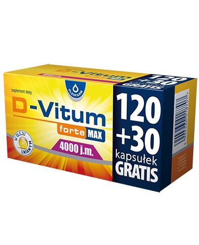  D-Vitum Forte Max 4000 j.m., 150 kaps., cena, opinie, właściwości - Apteka internetowa Melissa  