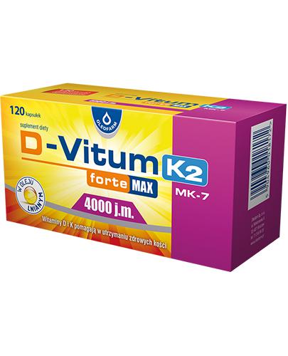  D-Vitum K2 MK-7 Forte Max 4000 j.m., 120 kapsułek - Apteka internetowa Melissa  