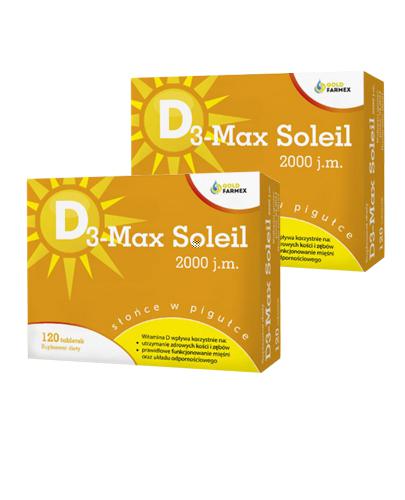  D3 MAX SOLEIL  WITAMINA D 2000 j.m., 2 x 120 tabl., cena, opinie, właściwości - Apteka internetowa Melissa  