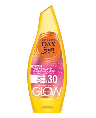 Dax Sun Turbo Glow Rozświetlająca Olejkowa Emulsja ze złotymi drobinkami SPF30, 175 ml - Apteka internetowa Melissa