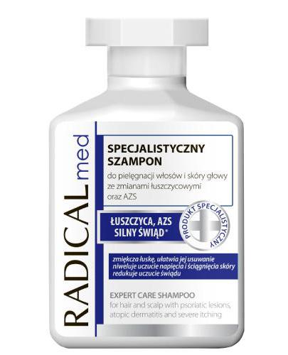 Ideepharm Radical Med Szampon specjalistyczny do pielęgnacji włosów i skóry głowy ze zmianami łuszczycowymi oraz AZS, 300 ml, cena, opinie, stosowanie