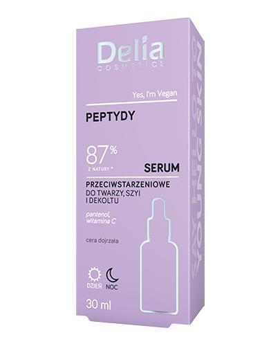Delia Cosmetics Peptydy Serum przeciwstarzeniowe do twarzy szyi i dekoltu, 30 ml, cena, opinie, skład
