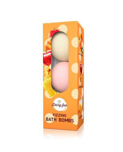 Delia Dairy fun Musujące kule do kąpieli brzoskwinia, karmel, miód - 3 x 100 g - cena, opinie, właściwości - Apteka internetowa Melissa