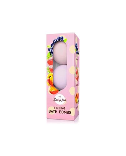 Delia Dairy fun Musujące kule do kąpieli jagoda, truskawka, brzoskwinia - 3 x 100 g - cena, opinie, właściwości