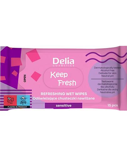  Delia Keep Fresh Odświeżające Chusteczki nawilżane sensitive, 15 szt. - cena, opinie, właściwości - Apteka internetowa Melissa  