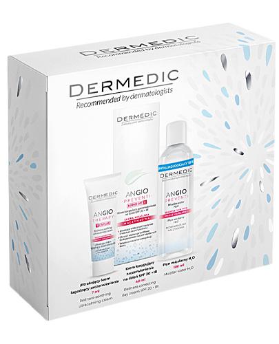 DERMEDIC ANGIO THERAPY Zestaw Ultrakojący krem + Krem korygujący zaczerwienienia + Płyn micelarny H2O - 7 ml + 40 ml + 100 ml - Drogeria Melissa