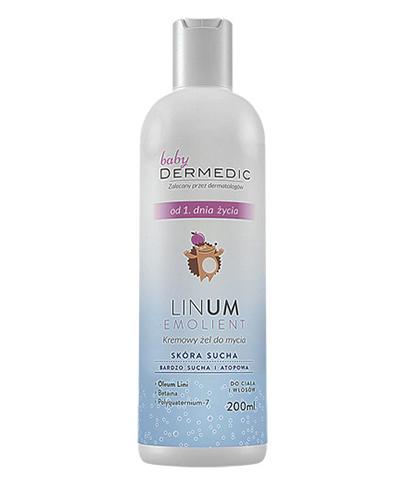 DERMEDIC BABY EMOLIENT LINUM Kremowy żel do mycia - 200 ml - Drogeria Melissa