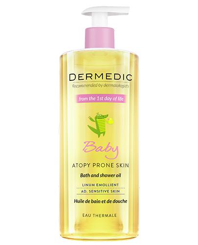 DERMEDIC BABY EMOLIENT LINUM Olejek do kąpieli - 500 ml - skóra sucha i atopowa - cena, opinie, właściwości - Drogeria Melissa