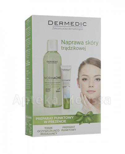 DERMEDIC NORMACNE PREVENTI Tonik oczyszczająco-regulujący - 200 ml + DERMEDIC NORMACNE THERAPY Preparat punktowy - 15 g - Apteka internetowa Melissa