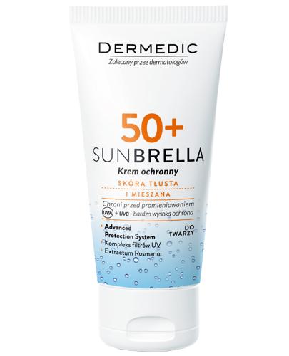 DERMEDIC SUNBRELLA SPF50+ Krem ochronny skóra tłusta i mieszana, 50 ml + DERMEDIC HYDRAIN 3 HIALURO Płyn micelarny H2O - 100 ml