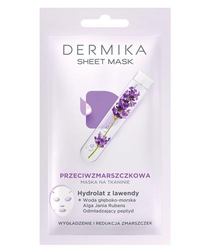  DERMIKA SHEET MASK Maska na tkaninie Hydrolat z lawendy - 1 szt. - nawilża, wygładza i redukuje zmarszczki - cena - Apteka internetowa Melissa  