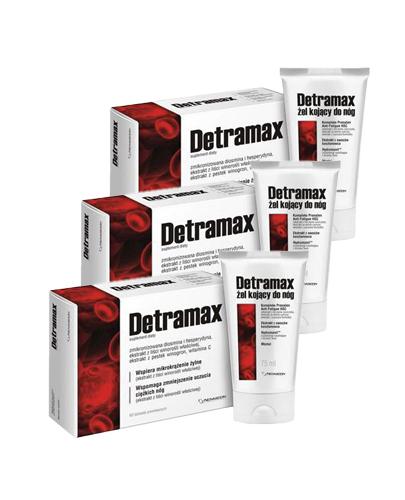  DETRAMAX 3 x 60 tabletek + DETRAMAX Żel chłodzący do nóg 3 x 75 ml  - Apteka internetowa Melissa  