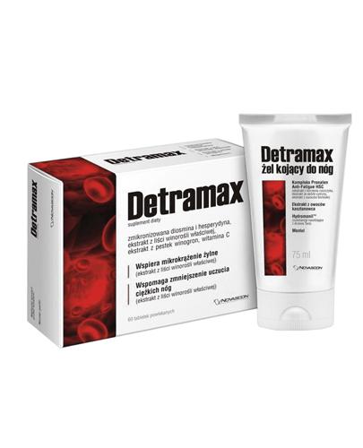 
                                                                          DETRAMAX - 60 tabl. + DETRAMAX Żel chłodzący do nóg -  75 ml - cena, opinie, właściwości - Drogeria Melissa                                              