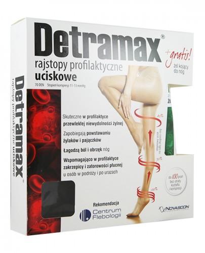 DETRAMAX Rajstopy profilaktyczne uciskowe rozmiar M czarne - 1 para + Żel kojący do nóg 75 ml GRATIS !!! - Apteka internetowa Melissa