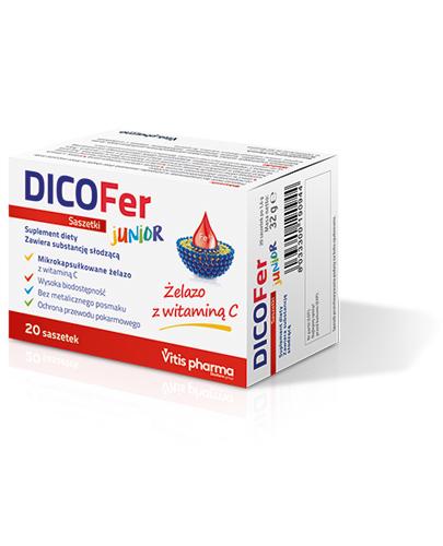 DICOFER JUNIOR Żelazo z witaminą C - 20 sasz. - Apteka internetowa Melissa