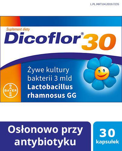 DICOFLOR 30 - 30 kaps. W antybiotykoterapii u dzieci i niemowląt - cena, opinie, wskazania - Drogeria Melissa